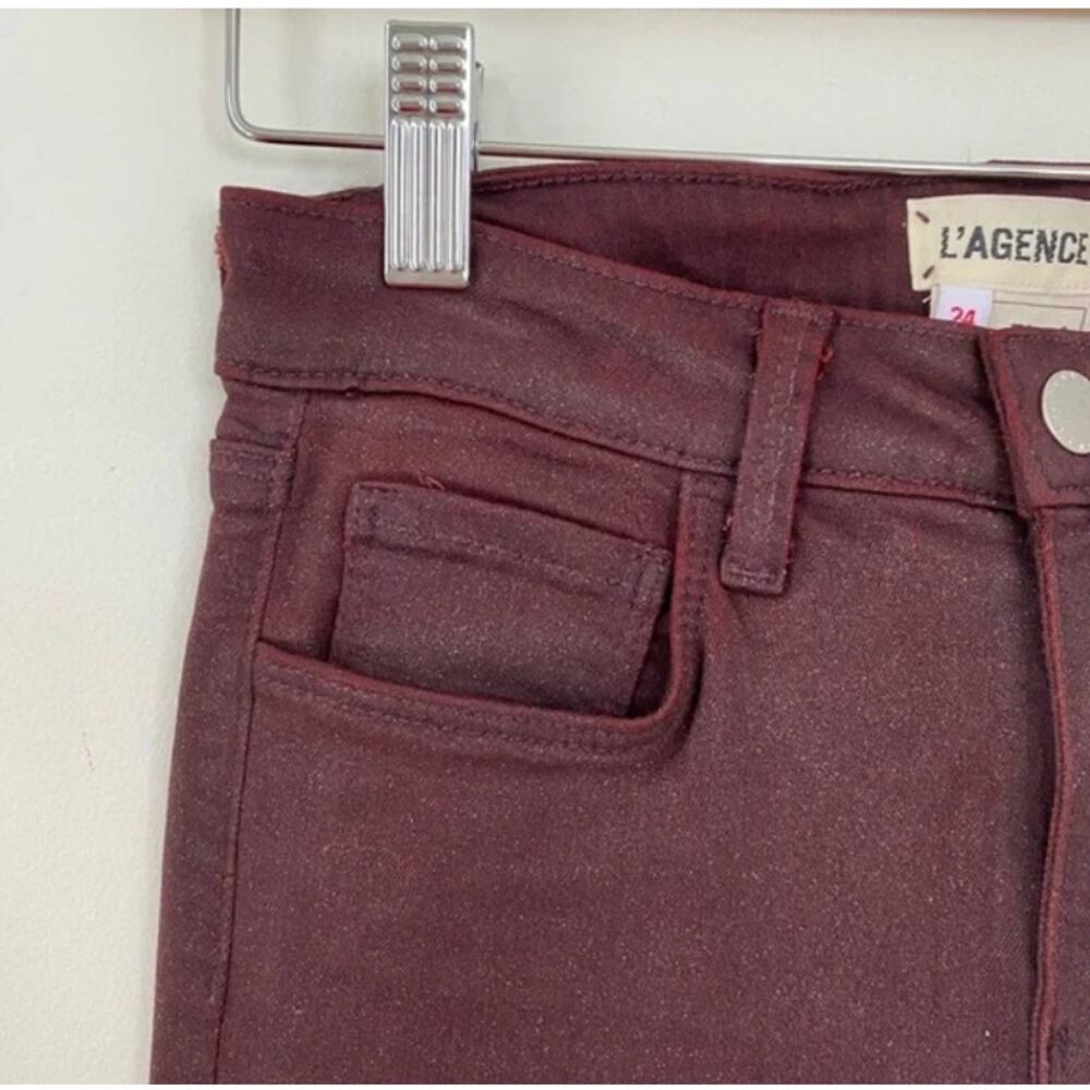 L’AGENCE Margot High Rise Glitter Coated Jeans 24 - Picture 5 of 9